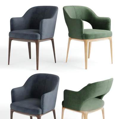 现代绒面布艺休闲椅